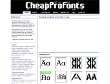 Tablet Screenshot of cheapprofonts.com